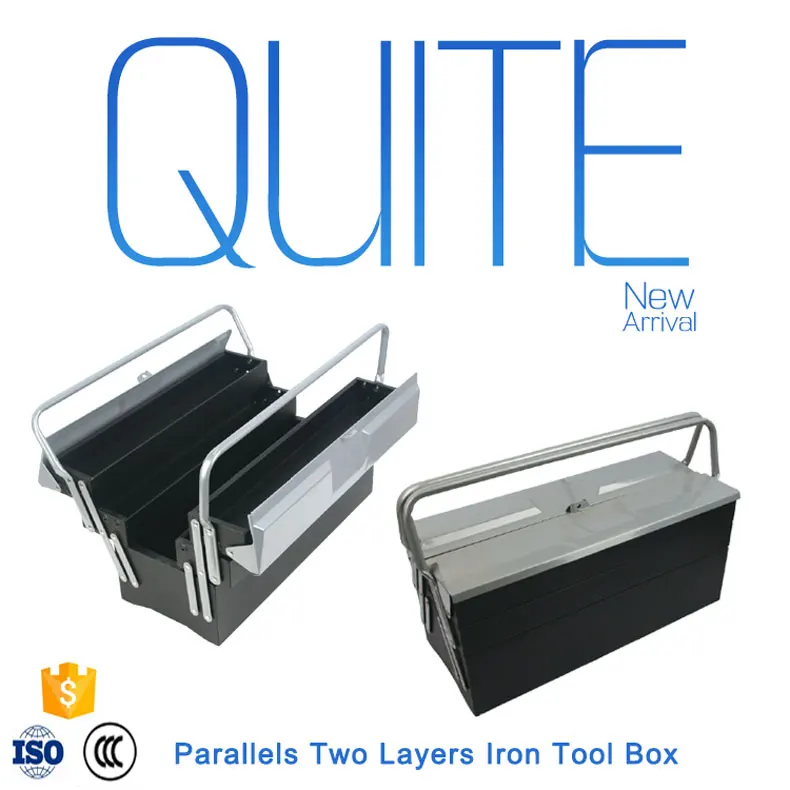 Ящик для инструментов из нержавеющей стали с металлическими ящиками для инструментов серебристого и черного цвета