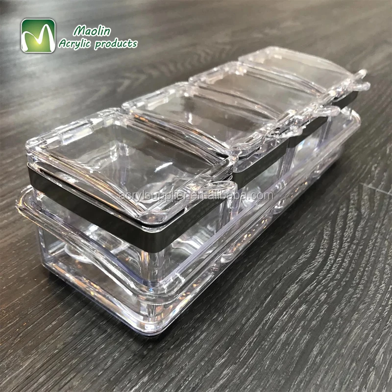 
acrylic box wholesale Seasoning box with lid 