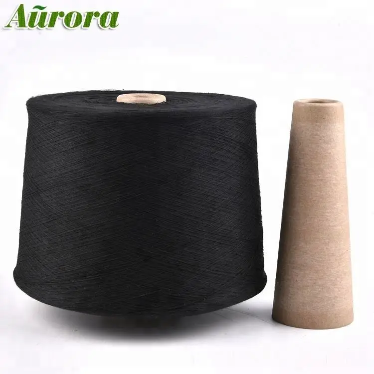 NE30/1 Raw white 65/35 polyester market cotton waxed knitting yarn conductive yarn for circular knitting yarn