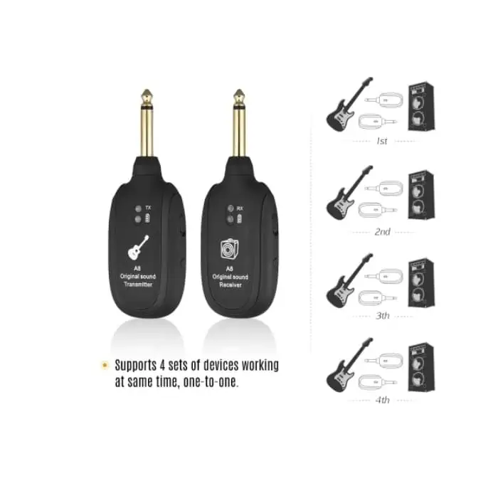 Встроенная батарея 20 Гц-20 кГц гитара бас беспроводная система приемник-передатчик