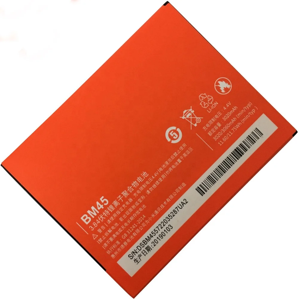 Factory Directly batteries BM45 phone battery for Xiaomi Redmi Note 2