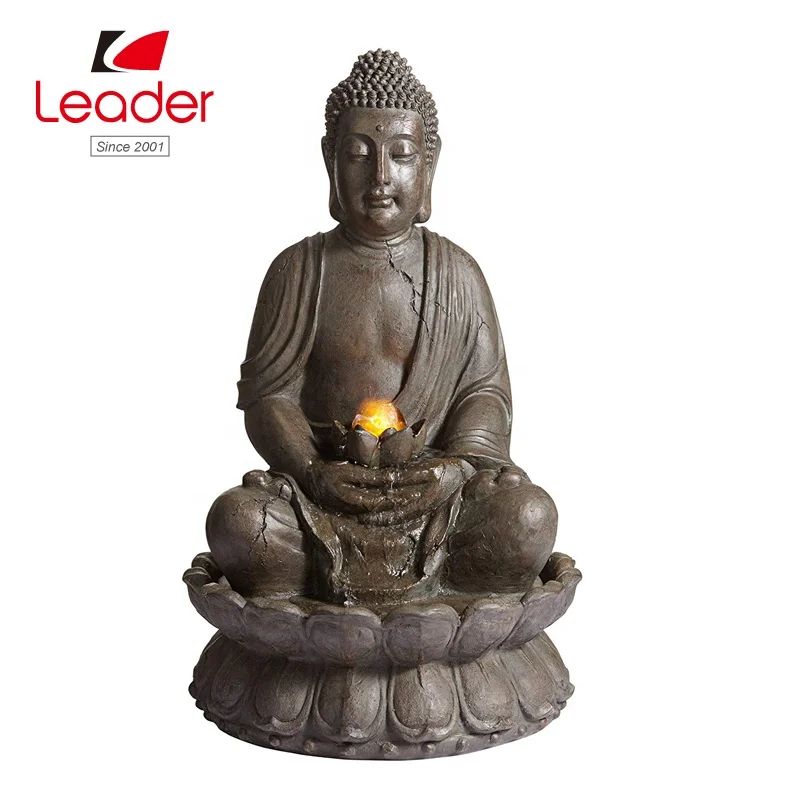 2019 New Polyresin Outdoor Buddha Statues with LED Light Buddha Water fountain