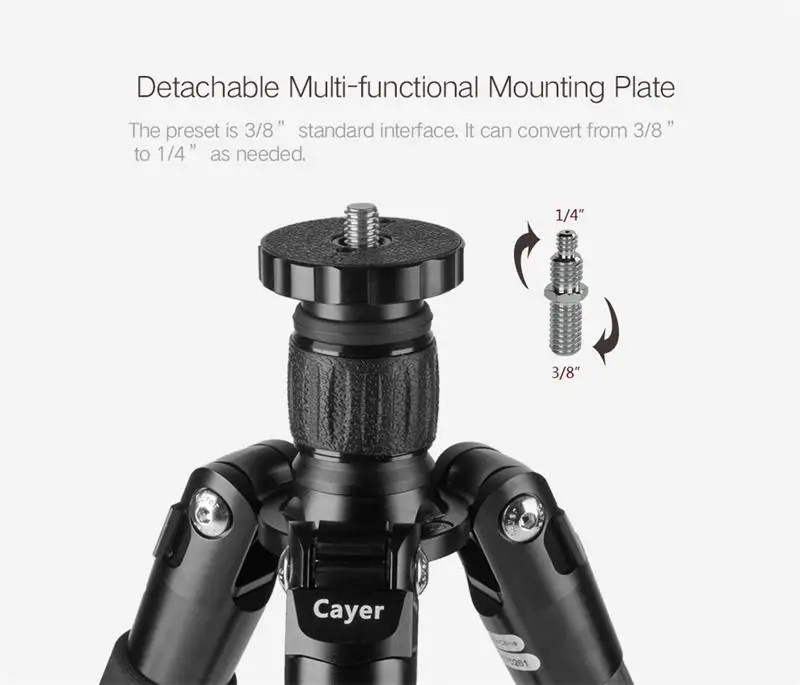 New product flexible tripod Cayer CT2450X3 professional tripod stand for camera photography