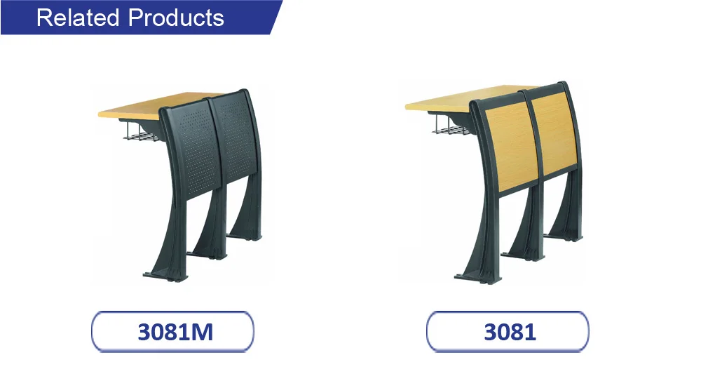 Oshujian wooden metal college university student chair and desk for classroom furniture