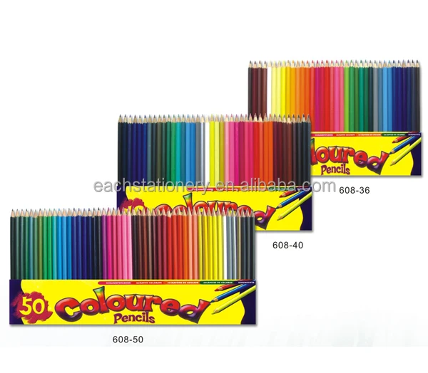Hot sale color pencil sets 12 24 26 48 pcs packed in color box for kids drawing customized logo