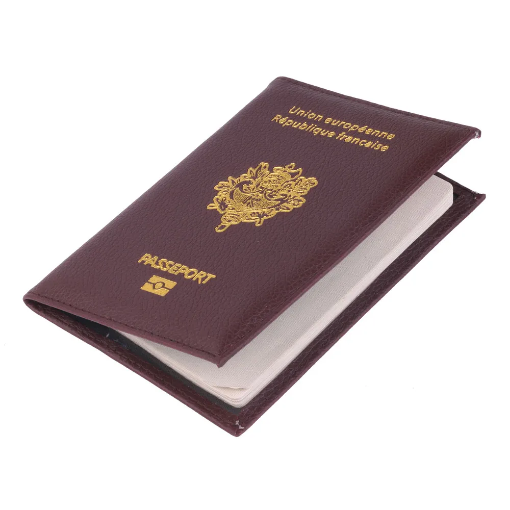 Wholesale  Cheap pu leather France passport cover case for women and men
