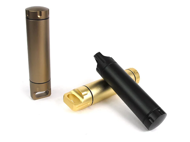 
EDC Aluminum Waterproof Capsule Storage Container Tank Survival Kit First Aid Cartridge Outdoor Survival Kit 