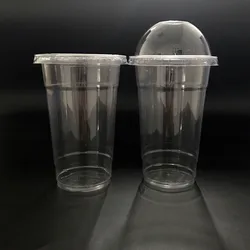 disposable 24oz RPET plastics cold beverage smoothie cups