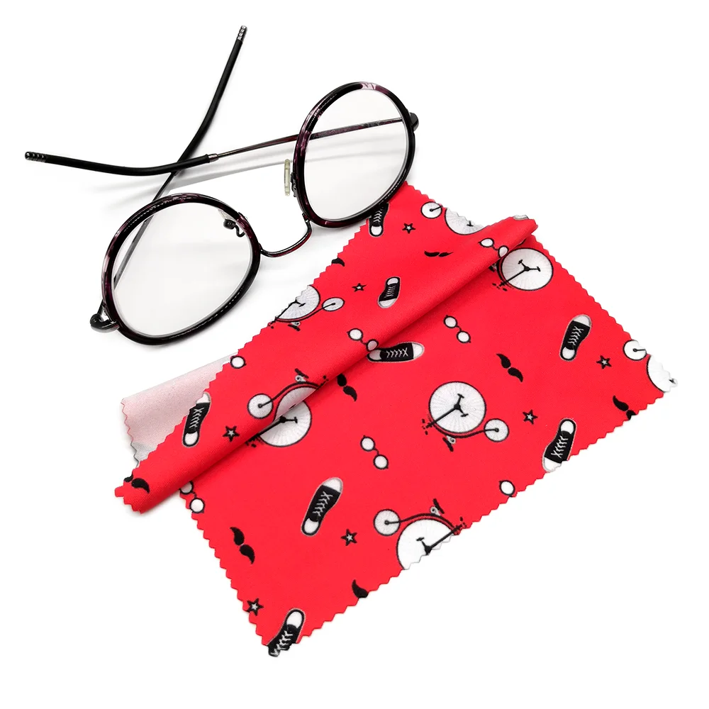 Мягкая ткань из микрофибры для чистки очков с цифровой печатью на заказ