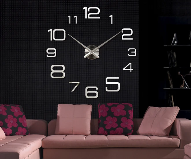 Wall Decor Clock Acrylic 3D Digital Wall Clock Diy Big 3d Home Decorative Quartz Living Room Mechanical Modern Single Face 20pcs