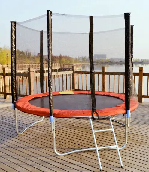 244cm 250cm outdoor gymnastic trampoline with high quality PE safety net