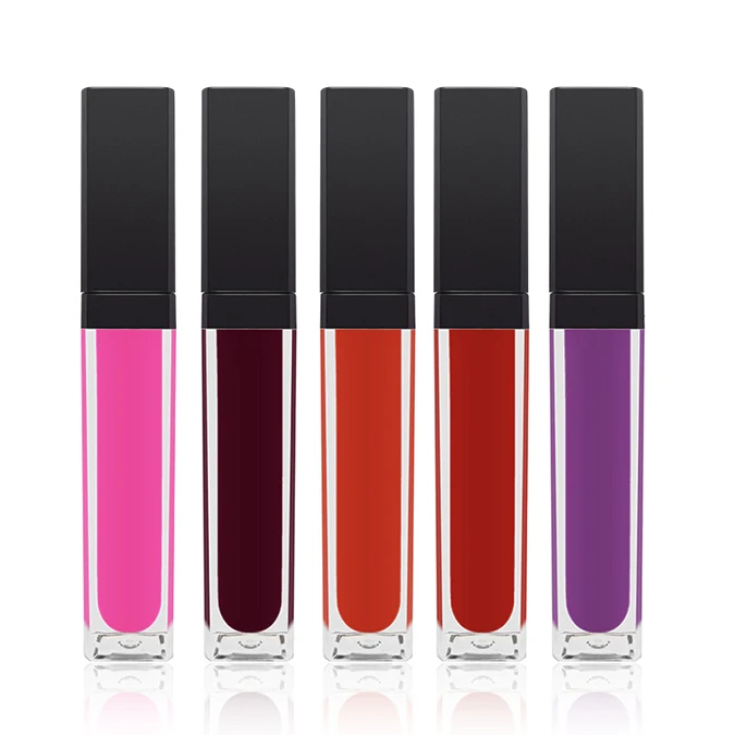 
Wholesale matte lip gloss with no labels long lasting private label glitter lip gloss 