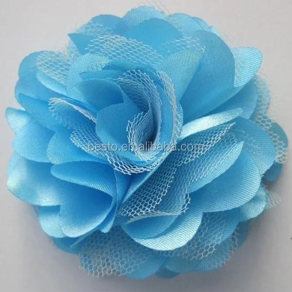 Hot Selling Fabric Flower For Headband, Girls Hair Accessories, Fancy Baby Shabby Flower