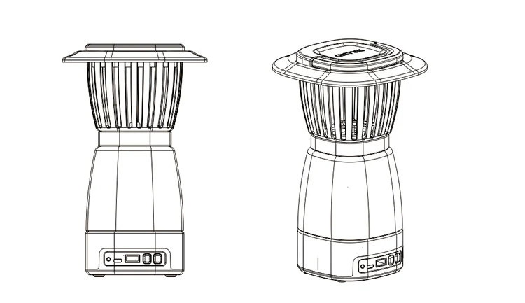 Boxin new model solar powered outdoor led mosquito killer lamp