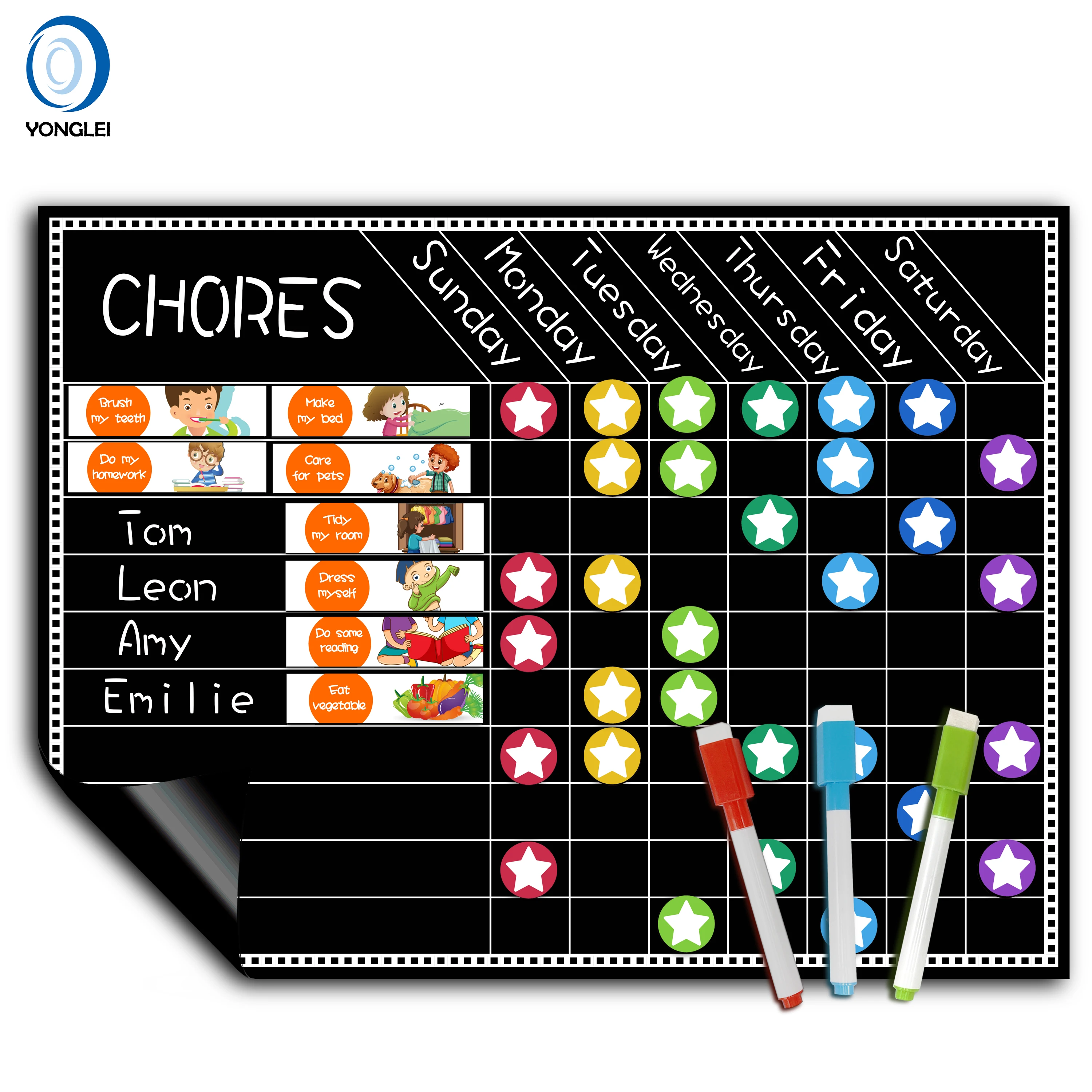 4.9A1 Magnetic Star Chart Kids Reward Charts Magnetic Dry Erase Chore Chart