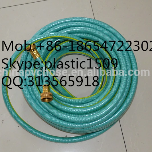 Green Color PVC Garden Hose Pipe With Brass Fittings