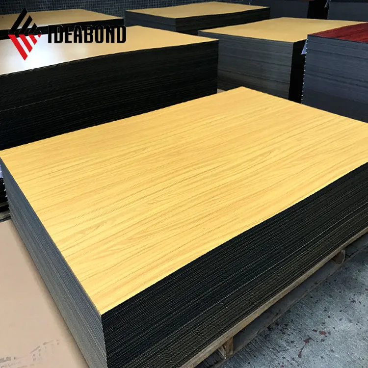 Wooden Texture IDEABOND Alucobond Plate ACP 2mm 3mm 4mm Indoor PVDF 15 Years / PE 10 Years Mirror Series Wall Panel 2/3/4/5/6mm