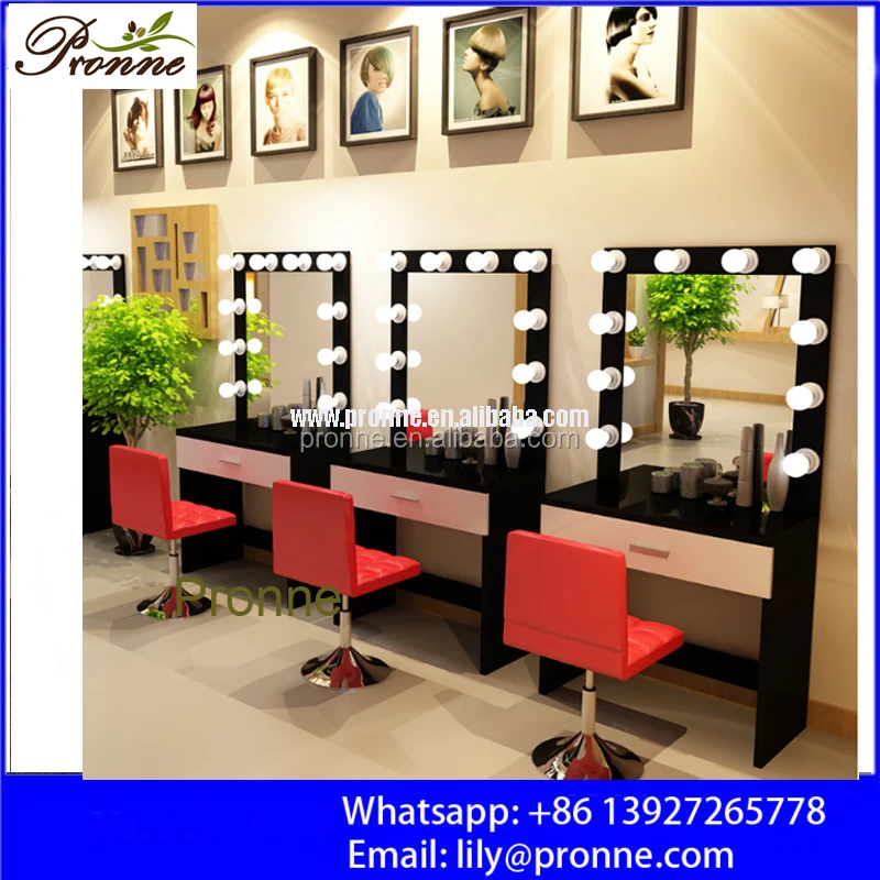 Professional salon hair dressing make up aluminum styling mirror with lighting