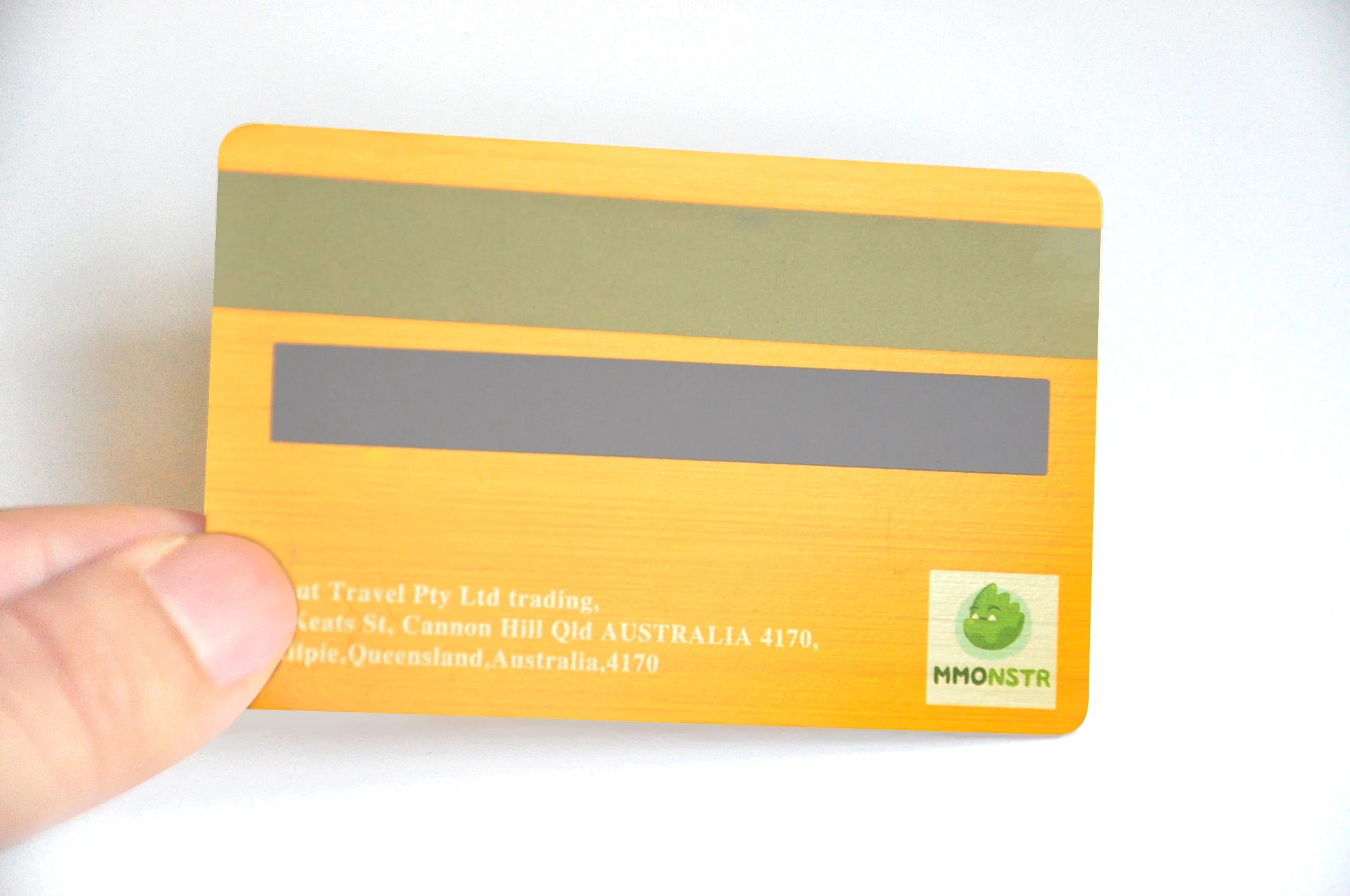 Brushed gold/blue foil business card/laser card with magnetic stripe &custom printing