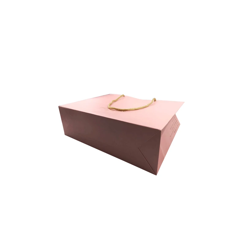 
China Manufacture Pink Color Recycled Gift Paper Bag with Lid 