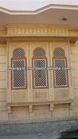 
Yellow Carving Windows Antique Design Jharokha 