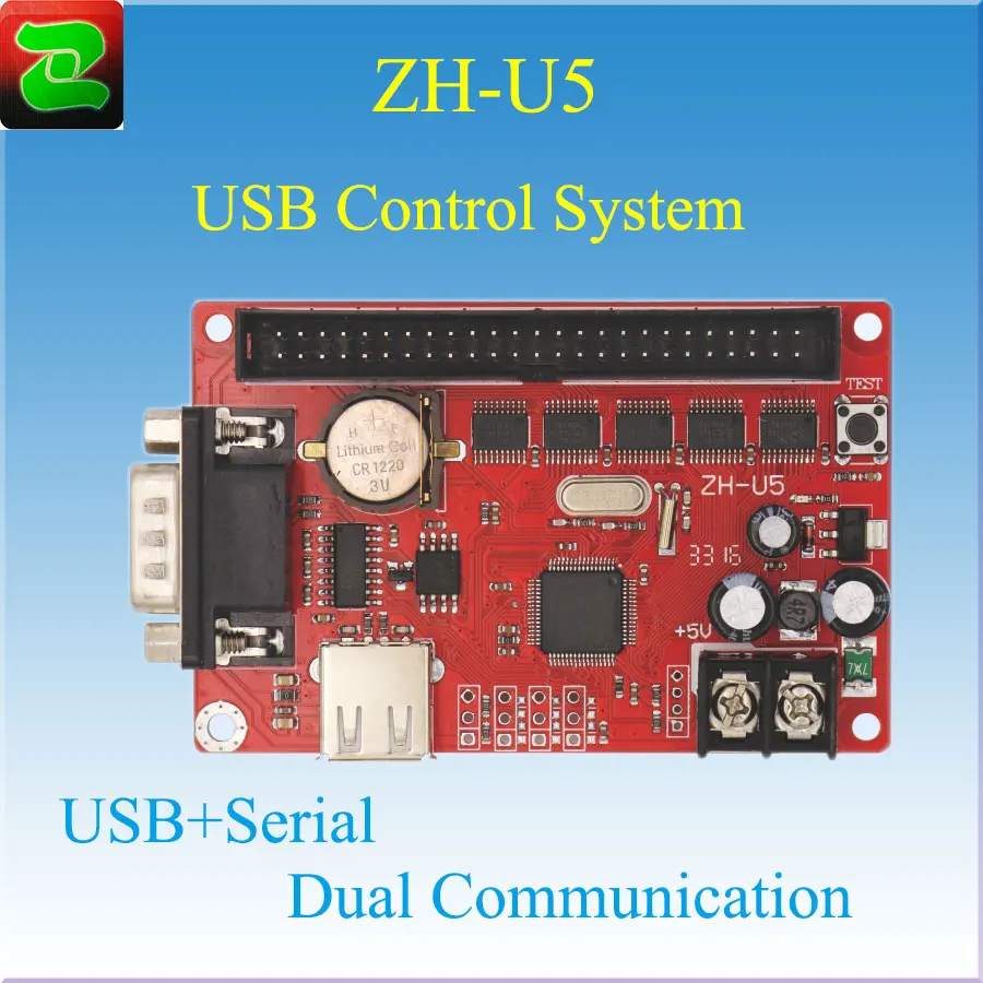 USB/WIFI/RS232 Lan Port P10 Led Display Control Card ZH-U5 Controllers