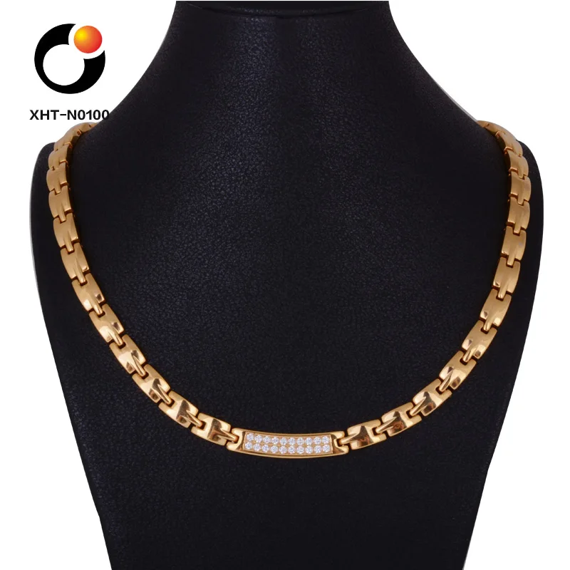 Bio magnetic therapy titanium magnetic balance ion necklace