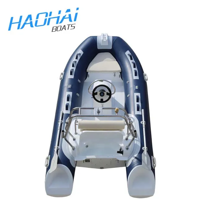 12.8ft Luxury PVC Inflatable Speed Boat/RIB Boat High Quality Outboard Engine Fiberglass Hypalon Fishing Elegant Rowing Yacht