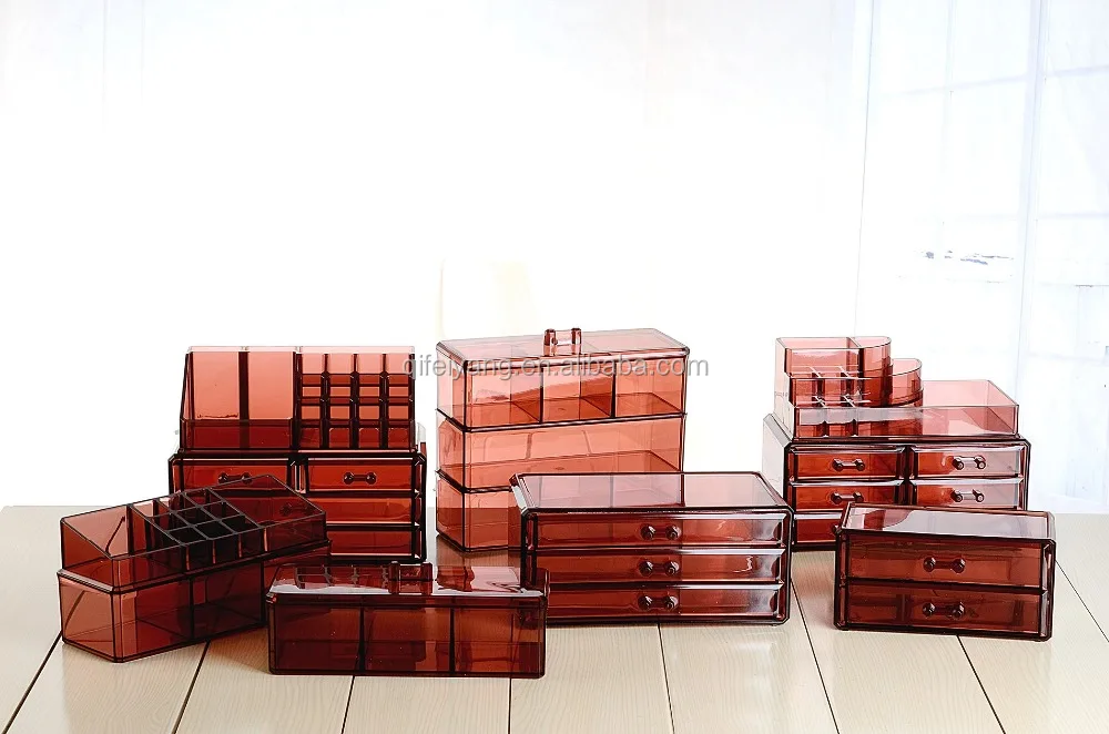 Good selling 100% factory acrylic makeup organizer/acrylic makeup storage boxes/mac foundation makeup