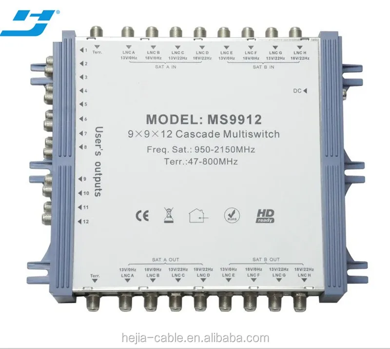 SH9912E 9IN cascade multiswitch diseqc multi switch for 4k satellite receiver tv multiswitch