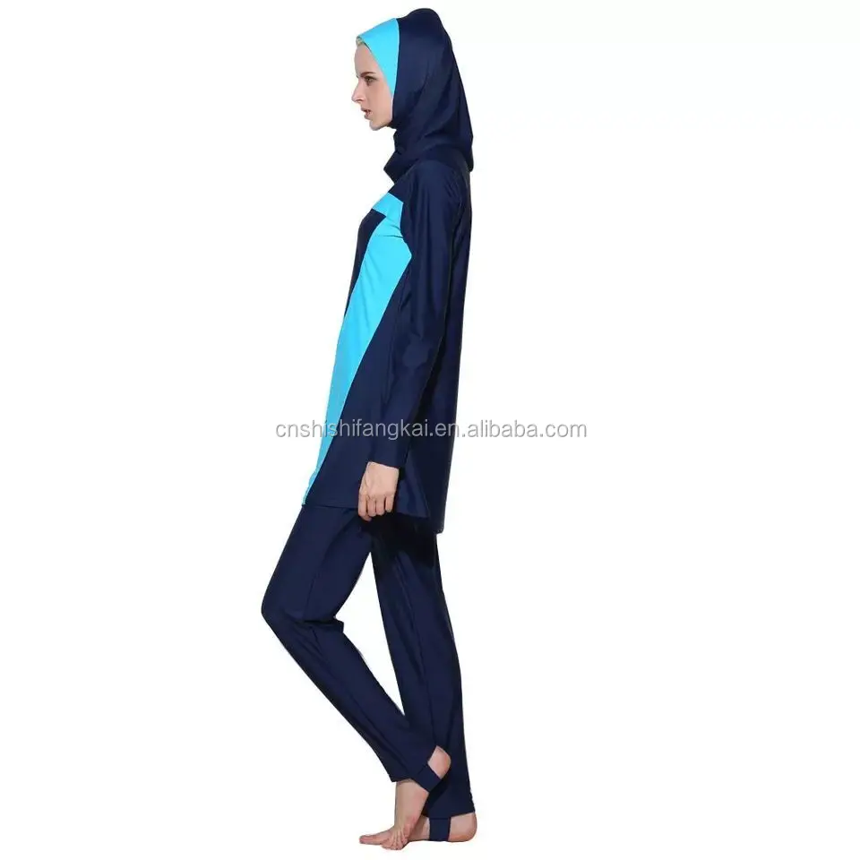 women lady muslim islam swimwear with hat swimsuit tankini full cover latex bathing suit party wear surf wear
