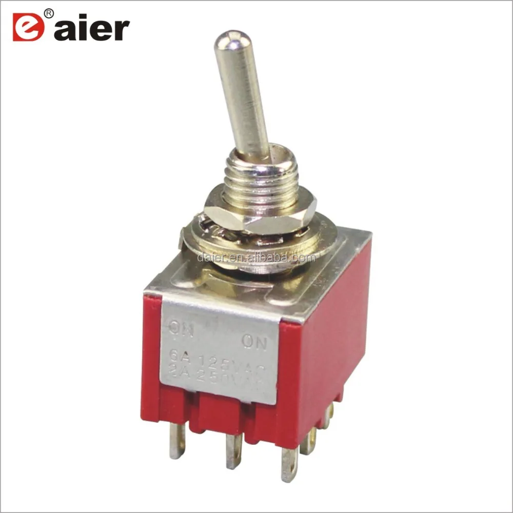 MTS 6A 125V 3PDT Locking 9Pins Toggle Switch ON OFF ON