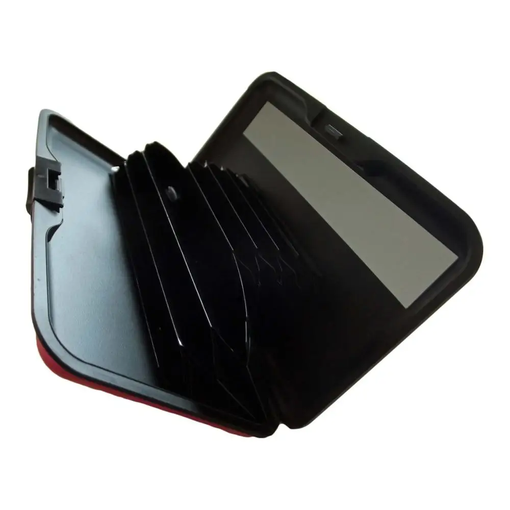 Stripes and Cross  long Aluminum Metal Wallet with mirror