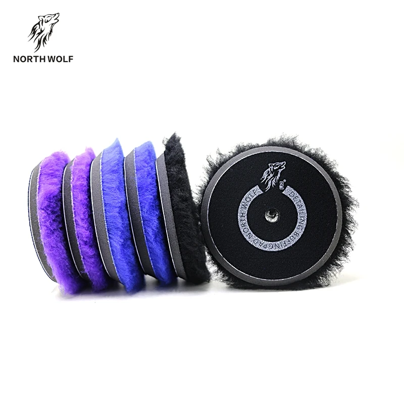 North Wolf Car Detailing High Quality Wool Polishing Pad DA Wool Buffing Car Polishing Pad