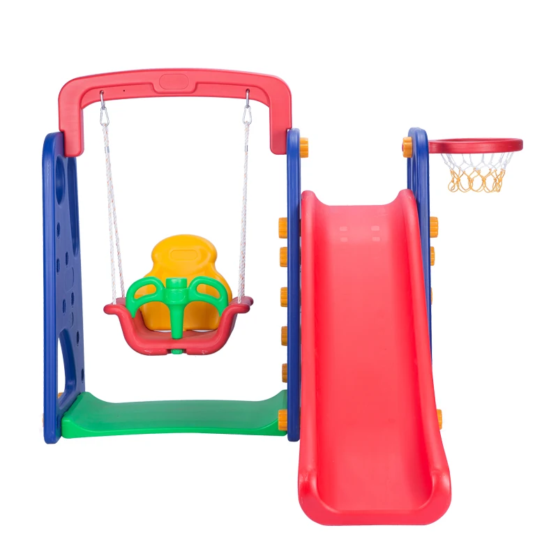 Popular kids plastic slide with swing baby indoor playground toys for kindergarten