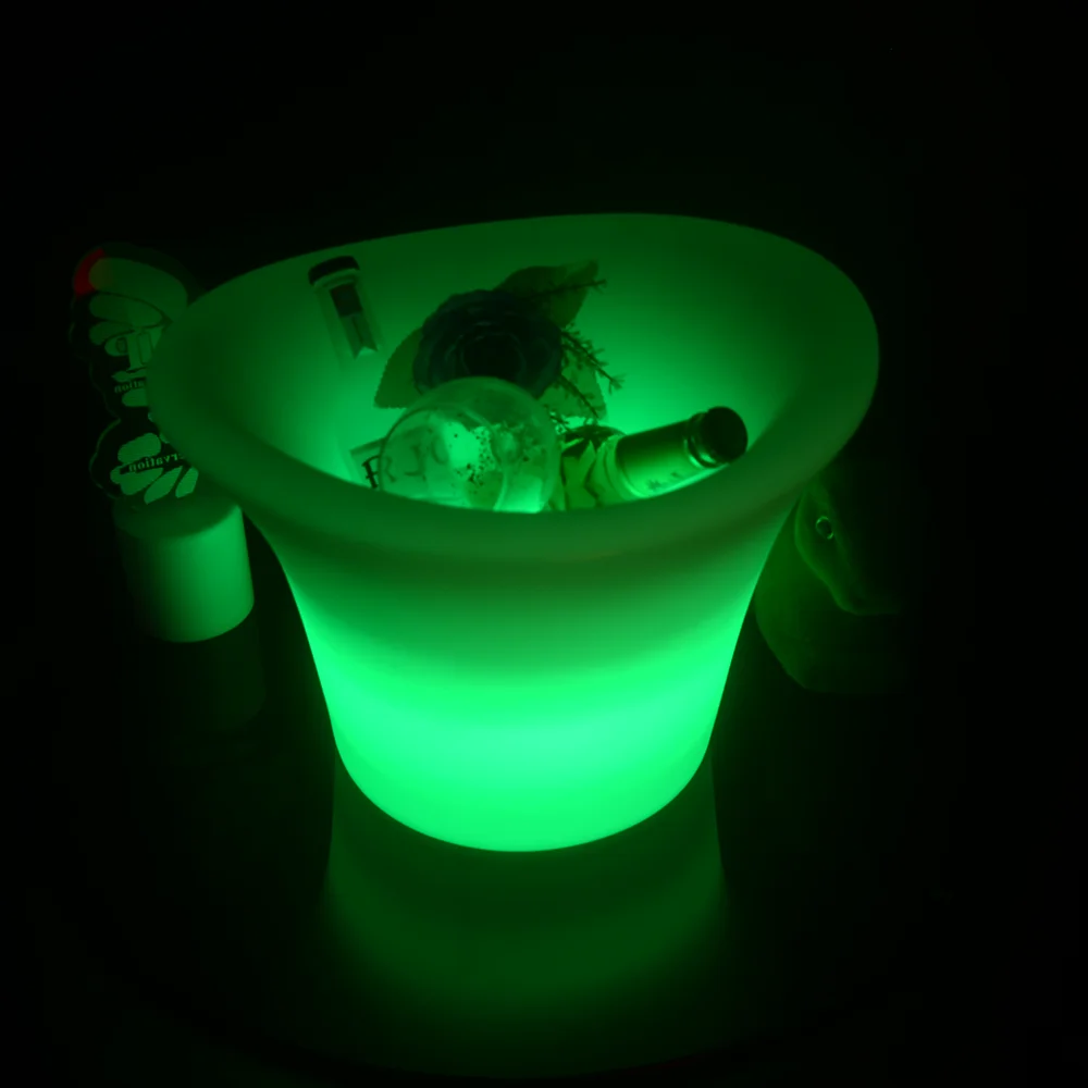 
commercial used 16 colors changing plastic led wine bucket nightclub pub bar party wedding event led portable beer bottle cooler 