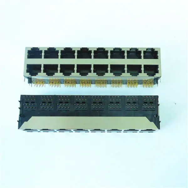 2X8 несколько портов rj45 сетевой разъем 8pin экранированный без светодиодов