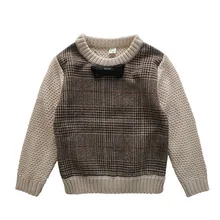 2016 Autumn font b Winter b font England Style Plaid Patchwork Boys font b Sweaters b