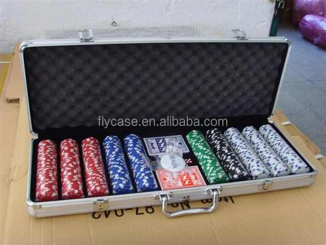 Portable Aluminum Playing Hard Case With Poker And Chip Aluminum Case