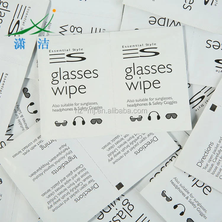 
Disposable use single 35g wet strength paper pre moistened lens cleaning wipes for camera 