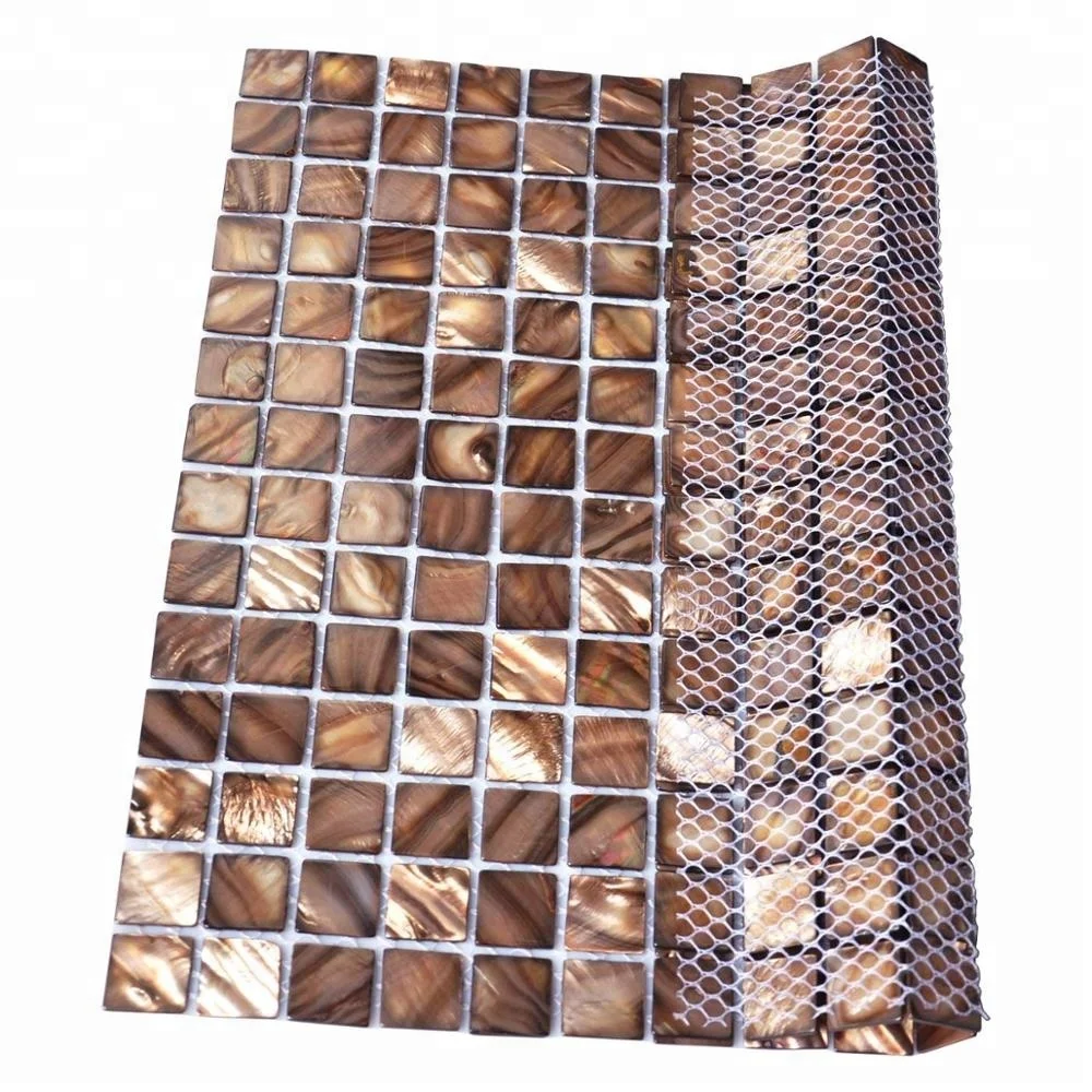 Decorstone24 натуральная коричневая Морская раковина, мозаичная настенная плитка, квадратная плитка 12x12 дюймов