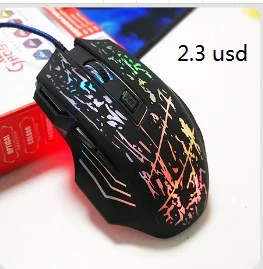 2023 Best sell Bat mickey 7D 5500dpi new private mode Optical  USB cable 7 speed photoelectric gaming Light mouse