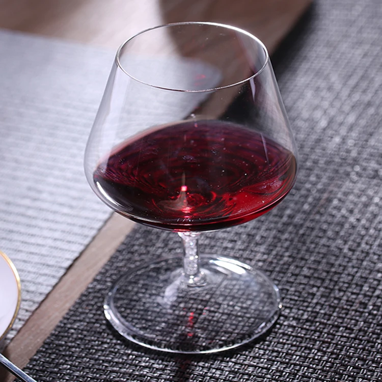 370ml Handmade Brandy Cognac Wine Goblet Glassware with colored stem