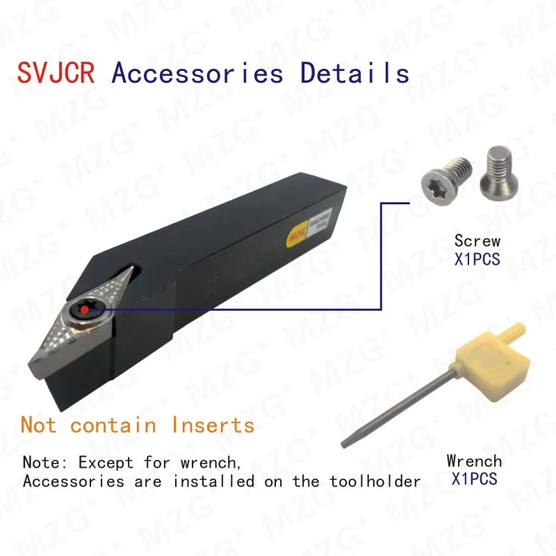 Токарный станок Maifix SVJCR 2020K16 с ЧПУ, резак, Расточная штанга VCGT160404, вставка, держатель внешнего токарного инструмента