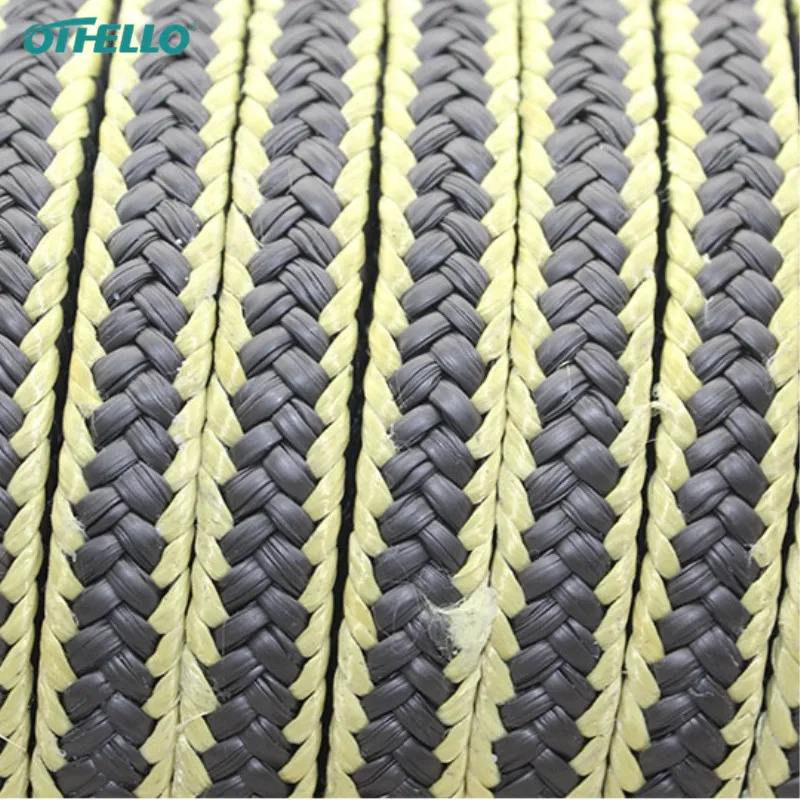 PTFE Graphite Sealing Cord Packing With Aramid Corner
