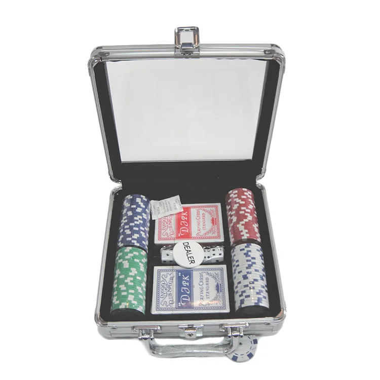 
Mini 100 Aluminum Tin Poker Chip Dice Set 