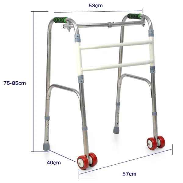 Hospital Equipment Old People Lightweight Standing Frame Aluminum Folding Walking Aid / Walker Frame For Disabled