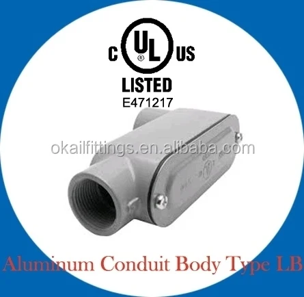 Threaded LB Conduit Body, Die Cast Aluminum, Stamped Steel Cover,1'-Inch