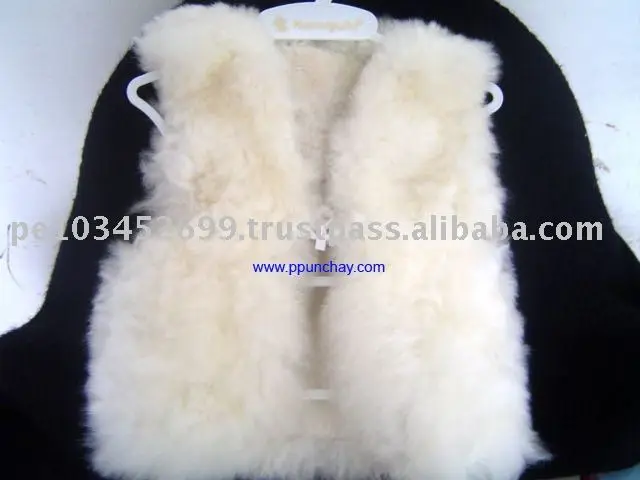Soft and Warm Fur Baby Alpaca Vest Peru Unisex for Kids