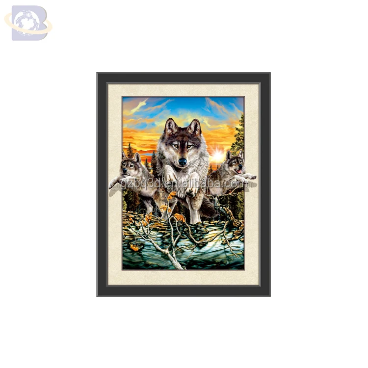 
3D Image of Wolf PET Lenticular 3D/5D pictures,3d painting for animals 